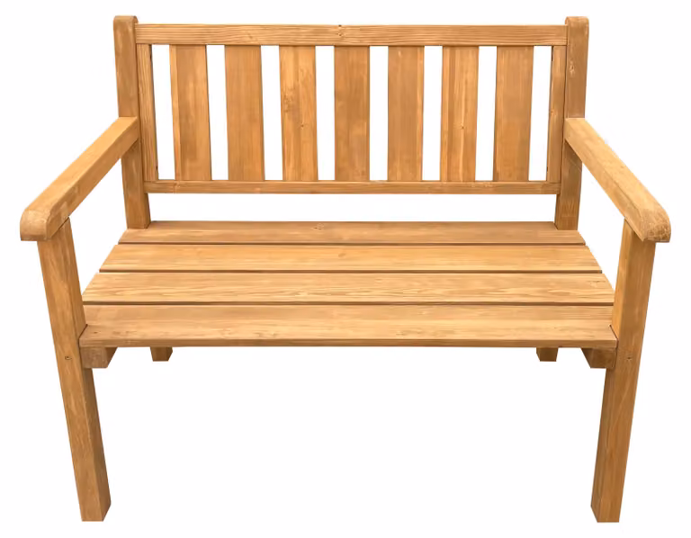 AXI Violette Panchina da Giardino in Legno Marrone | Pancha da Esterno con Braccioli, 100% hemlock per 2 Persone | Con schienale per Terrazza | 109 x 62,5 x 92,5 cm