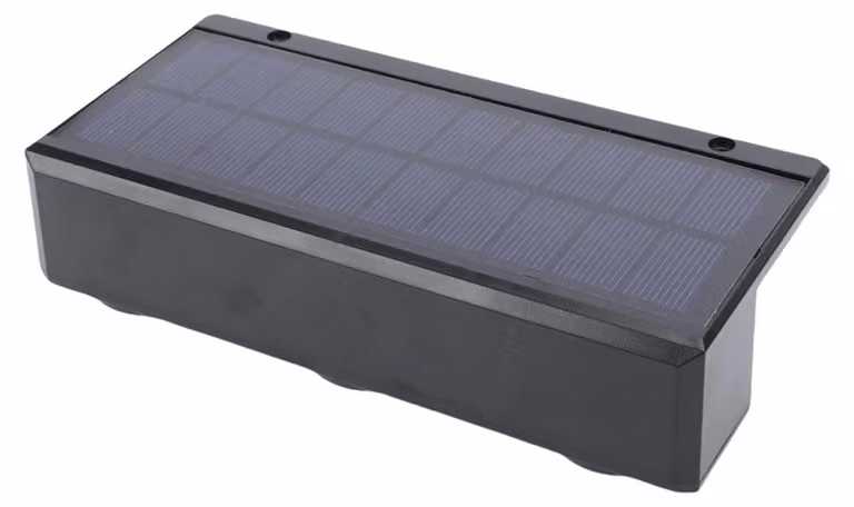 Lampada da parete a LED, materiale ABS, 3 LED, sensore di luminosità, luce bianco caldo