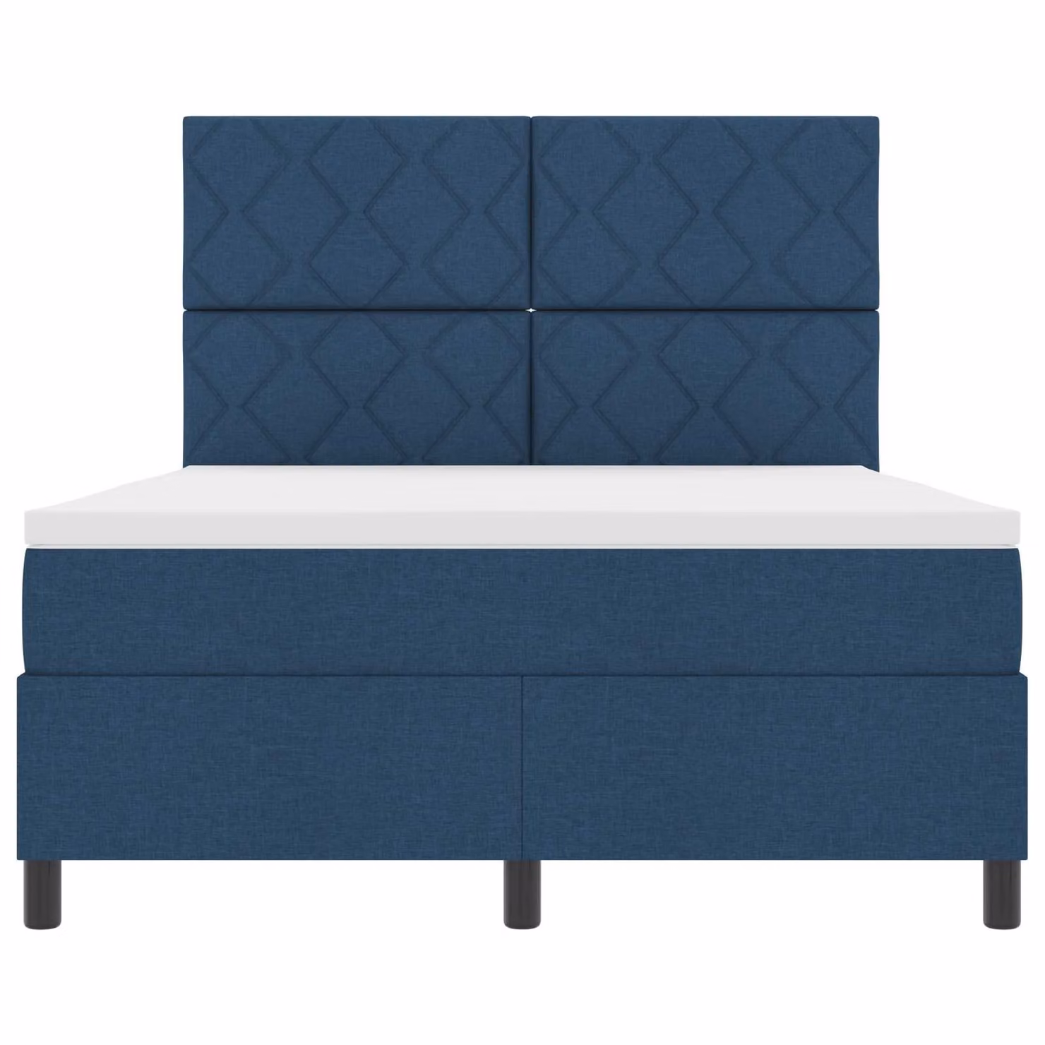 Letto a molle moderno vidaXL con strisce LED blu, porta USB e struttura in tessuto e legno, L/P: 140 x 200 cm