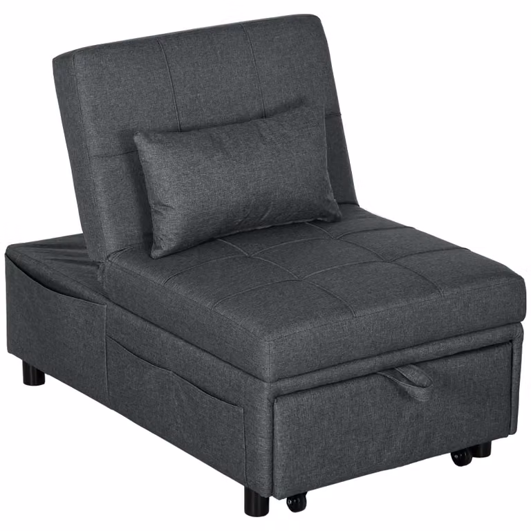 Poltrona relax – Poltrona – Sedia a dondolo – Poltrona reclinabile – Sedia – 3 funzioni in 1 – Grigio scuro – Portata massima: 150 kg
