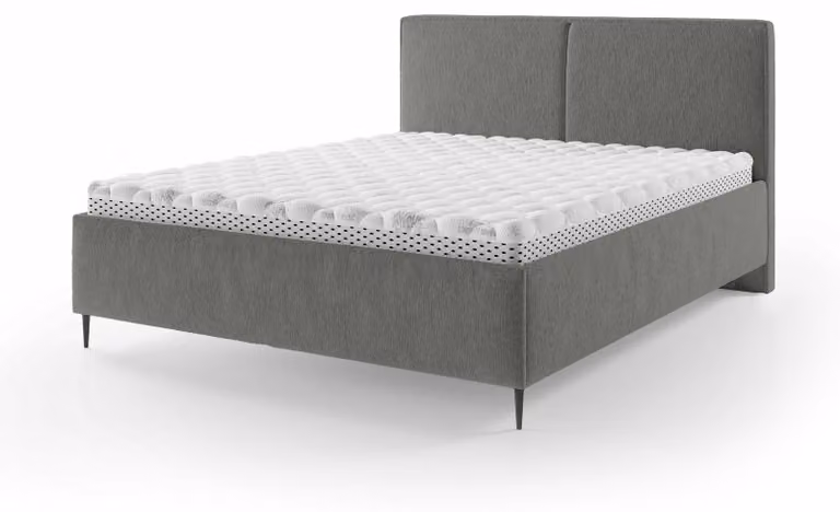 Letto imbottito con contenitore Hatti Steinnebel, dimensioni 160 x 200 cm