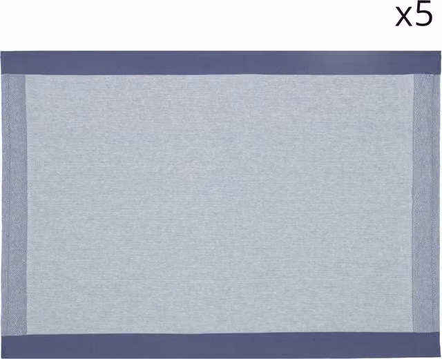 Set di 5 strofinacci KASANOVA blu Chambray, dimensioni 50x70 cm