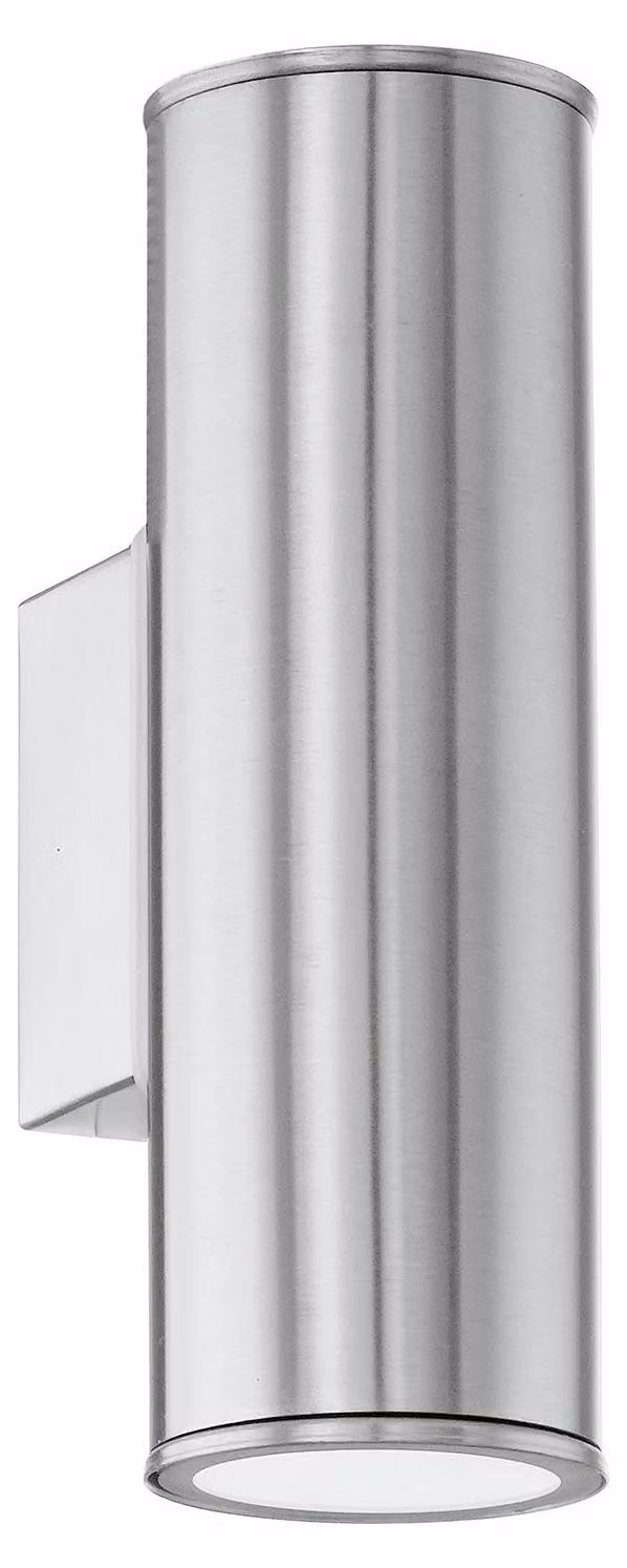 Applique Biemissione Esterno Moderna Riga Acciaio Argento Gu10