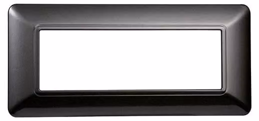 Placca compatibile Bticino Matix 6 moduli plastica colore acciaio scuro