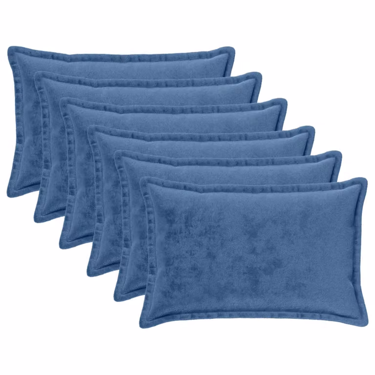 vidaXL Federa 6 pcs HOUTEN Azzurro 50 x 80 cm Flanella