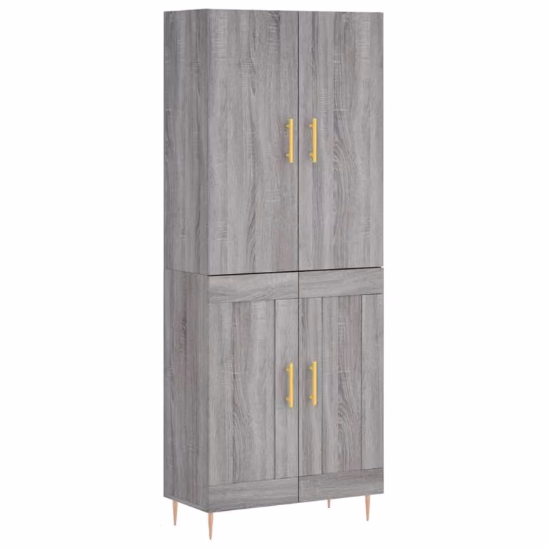 Credenza Grigio Sonoma 69,5x34x180 cm in Legno Multistrato