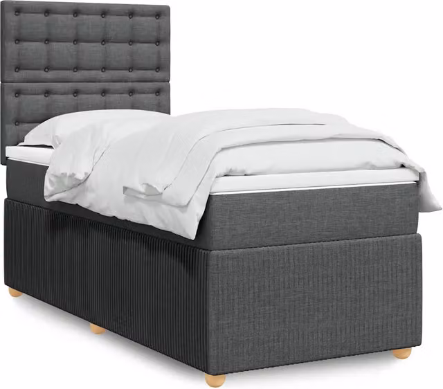 Letto Ibrido con Giroletto a Molle e Materasso vidaXL, Grigio e Bianco, L/P: 100 x 200 cm