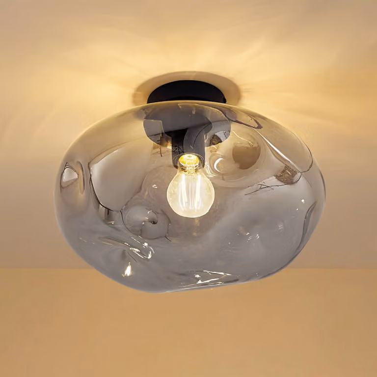 Plafoniera soffitto Lelia Lindby, dimmerabile, Alluminio / Grigio / Zincato, Soggiorno / Sala da pranzo, Metallo, Design, Plafoniera