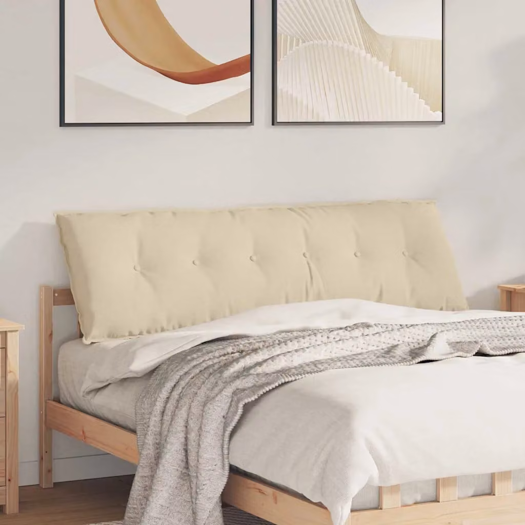 Cuscino per schiena vidaXL beige in tessuto poliestere L/P/H: 160 x 19 x 50 cm