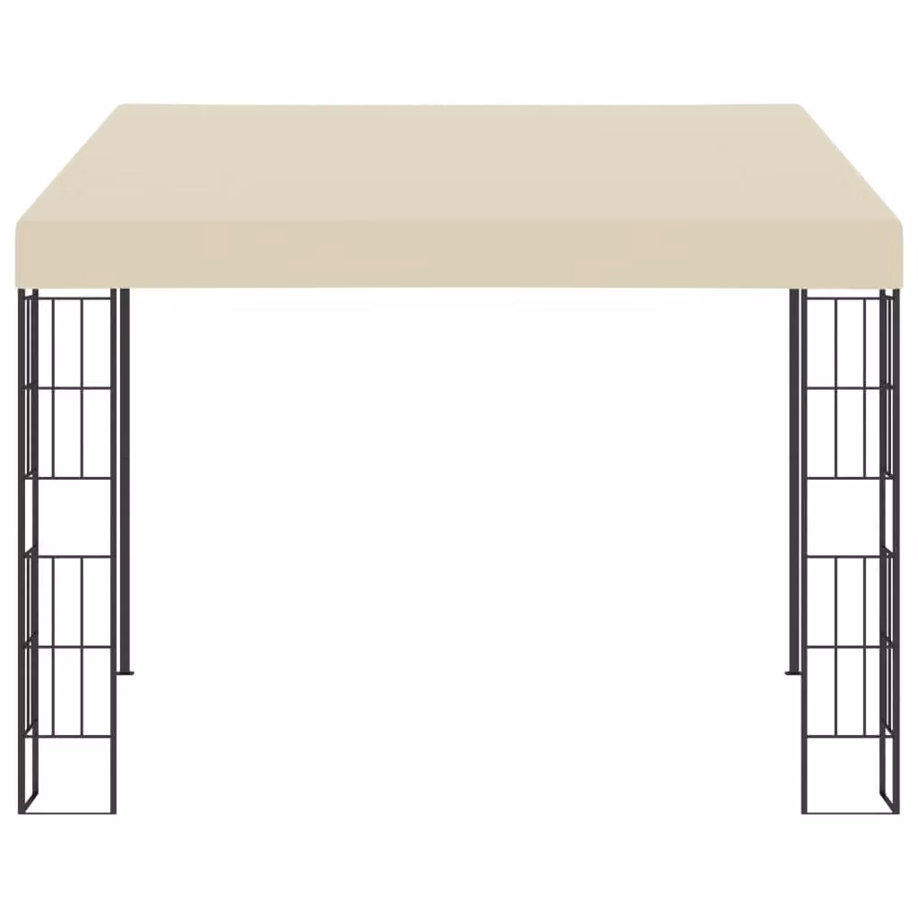 Gazebo a Parete 3x3 m Crema in Tessuto