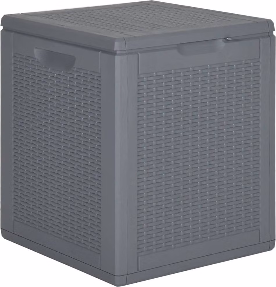 Contenitore da Giardino Grigio in Rattan PP 90 L