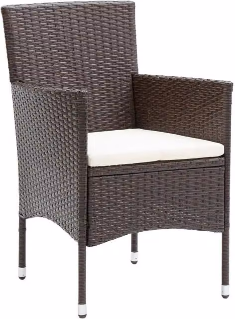 Sedie da Pranzo per Giardino 4 pz in Polyrattan Marrone 310565