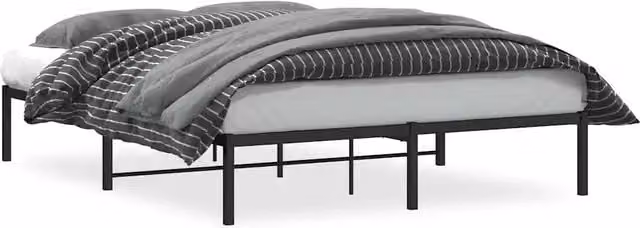 Letto matrimoniale in metallo nero con struttura rigida e doghe fisse L/P: 160 x 200 cm – 1