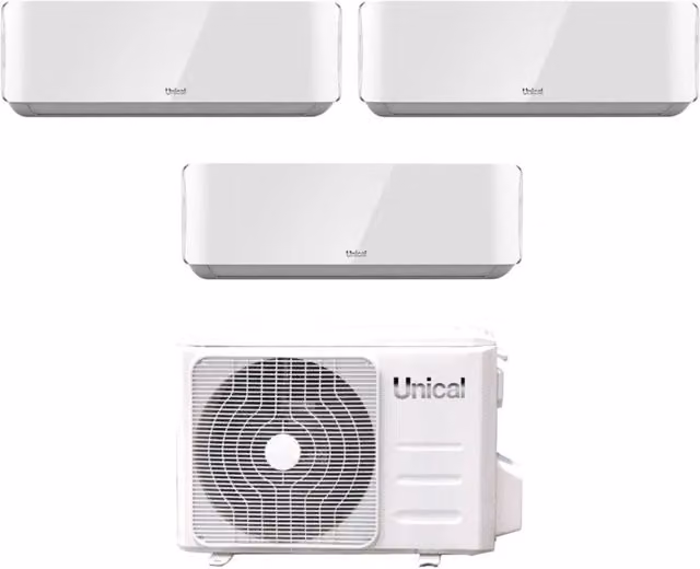 Condizionatore Split Inverter Unical Trial Serie Air Cristal 10000+10000+13000 Bianco con Wi-Fi e Telecomando