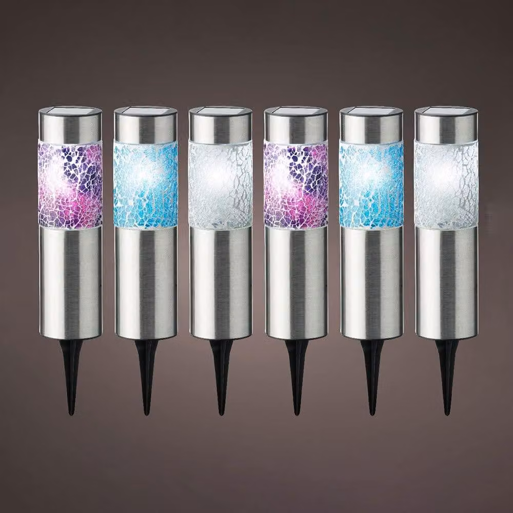 Set di 6 lampade solari, dimensioni 22x6 cm, colorate, per giardino e terrazza