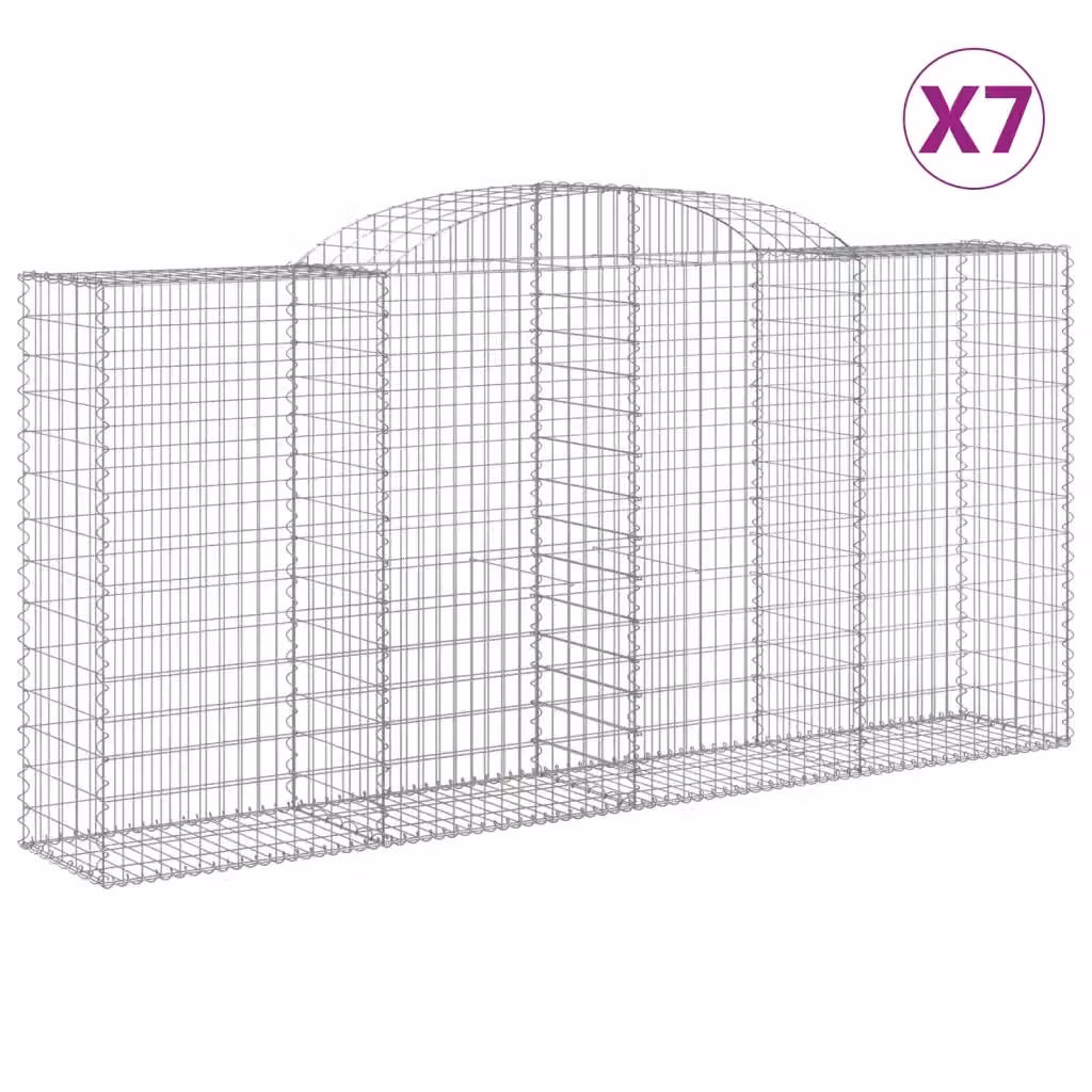 Set di 7 Cesti Gabbioni ad Arco Videx in Acciaio Zincato Argento L: 300 cm, P: 50 cm, H: 140/160 cm – 2