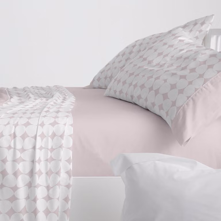 Set di lenzuola bianche, per letto di 135 cm di larghezza (disponibili anche altre misure), design 139, colore rosa intenso (135 x 190/200 cm)