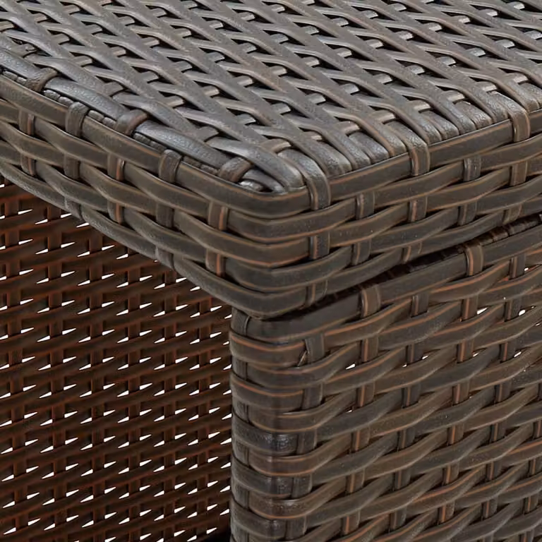 vidaXL Tavolo da bar con ripiano marrone 120x60x110 cm in poly rattan