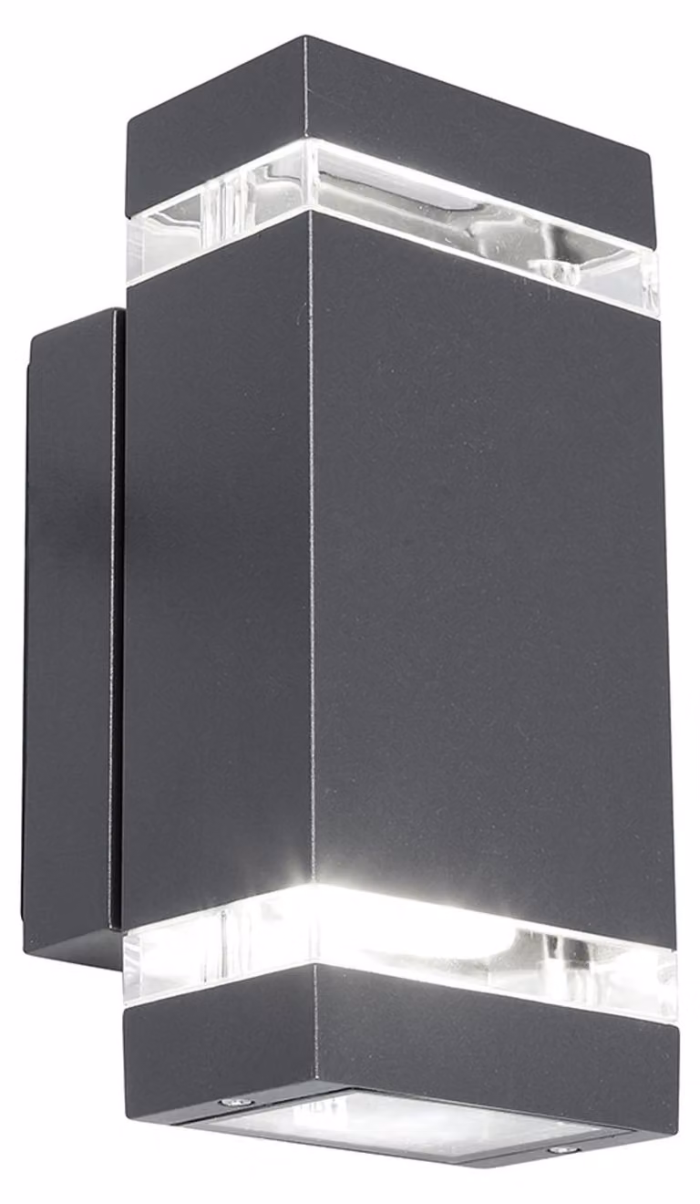 Applique da esterno a LED FOCUS antracite e bianco 8W, luce bianca neutra 300 lm, alluminio, dimensioni: 23,5 x 10,9 x 11 cm, IP44, Lutec