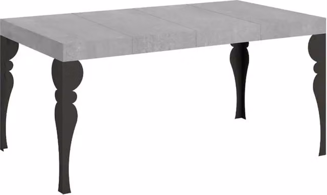 Tavolo allungabile moderno Itamoby rettangolare colore grigio e antracite L/P/H: 140 x 90 x 77 cm (estendibile fino a 244 cm)