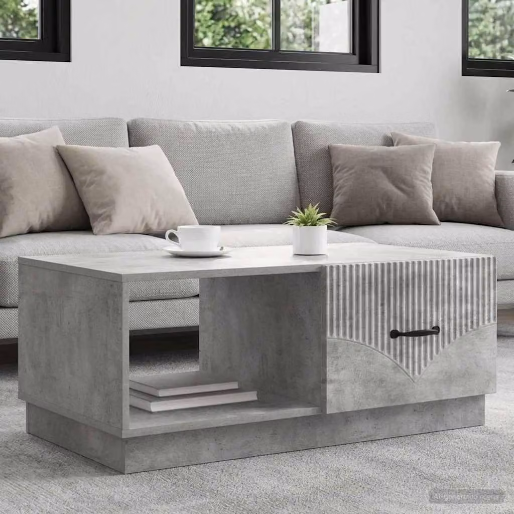 Maison Exclusive - Tavolino grigio cemento 90 x 50 x 37 cm in materiale derivato dal legno