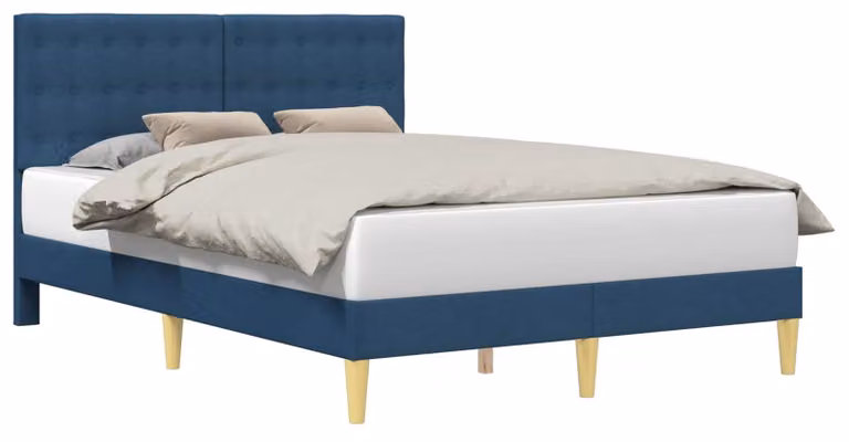 Struttura del letto con testiera Blu 120 x 190 cm Tessuto