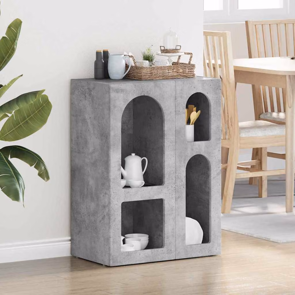 Credenza moderna vidaXL ELST in MDF Grigio cemento L: 59 cm, P: 35 cm, H: 80.5 cm