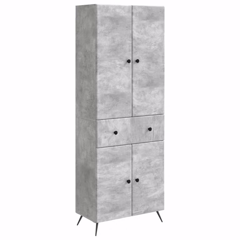 Set di 2 mobili moderni vidaXL in MDF Grigio Matt con ante a battente e ripiani interni L/P/H: 90 x 49,2 x 66 cm