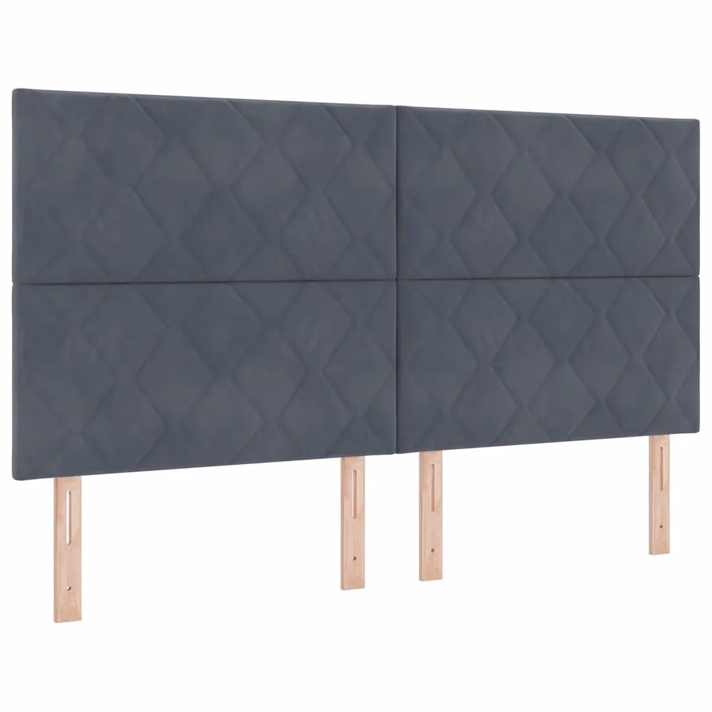 Letto matrimoniale moderno vidaXL in velluto grigio con illuminazione LED sottostante L/P: 180 x 200 cm – 2