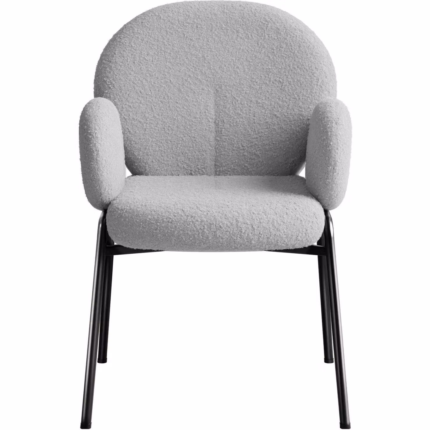 Set di 6 sedie scandinave imbottite in tessuto bouclé grigio chiaro TecTake GmbH – 4