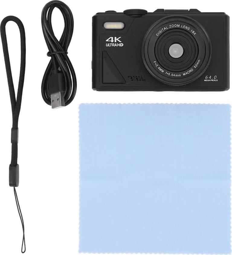 fotocamera digitale 4K 64MP UHD 18x zoom autofocus Retrò compatta con schermo ribaltabile da 3 pollici per la fotografia di viaggio
