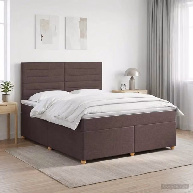 Letto box spring con materasso Marrone Scuro 160 x 200 cm 3453917