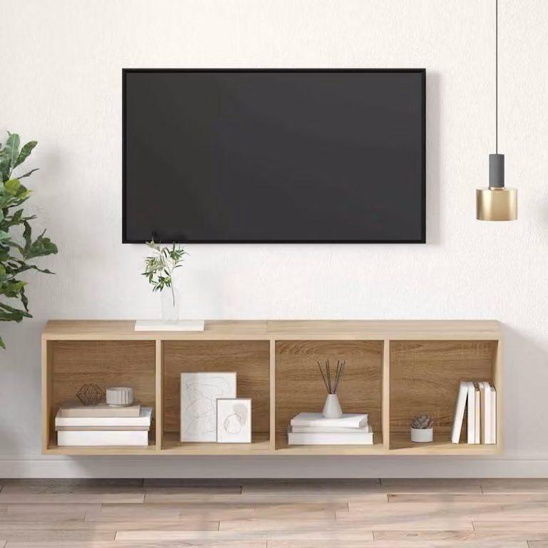 Mobile TV da parete vidaXL in legno Rovere Sonoma marrone L/P/H: 37 x 37 x 142,5 cm