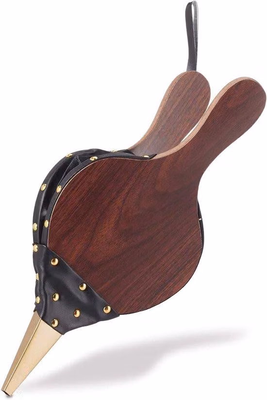 Set di accessori per barbecue a carbone, soffiante per camino, legno, nero/marrone, 2,5 x 17,5 x 39,5 cm