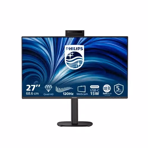 Monitor Philips 27" 27B2N3500JH QHD 1440p IPS 120Hz Nero con USB-C, HDMI e DisplayPort – 2
