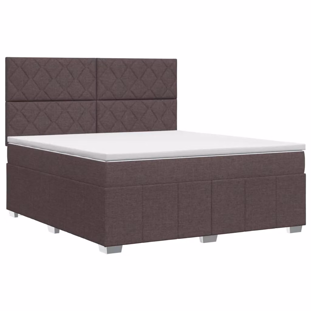 Letto box spring con materasso ibrido vidaXL in tessuto marrone e bianco L/P: 180 x 200 cm – 2