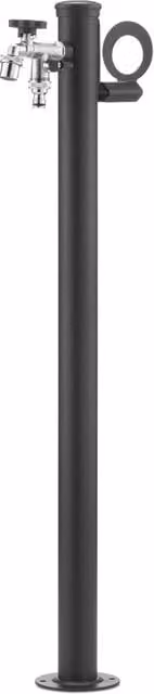Fontana da Giardino Belfer 42/SRR con Doppio Rubinetto in Acciaio e Alluminio Colore Antracite