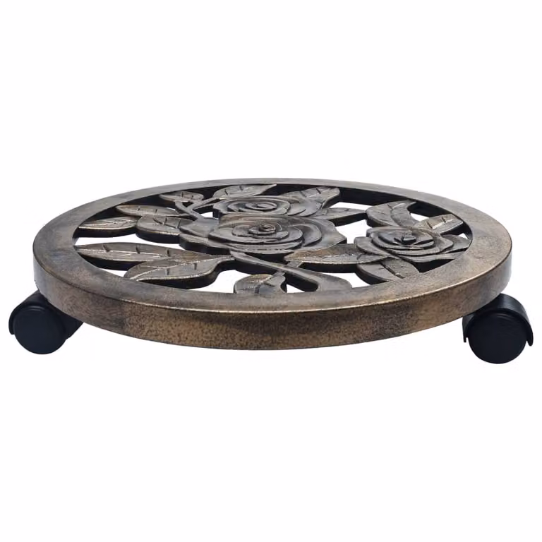 vidaXL Rullo per piante 6 pz. Bronzo 38 cm plastica
