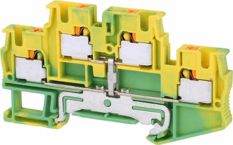 Phoenix Contact Morsetto a doppio piano per conduttori di protezione PTTB 4 PE Collegamento push-in Sezione rigida 0,2 mm² - 6 mm² AWG24 -