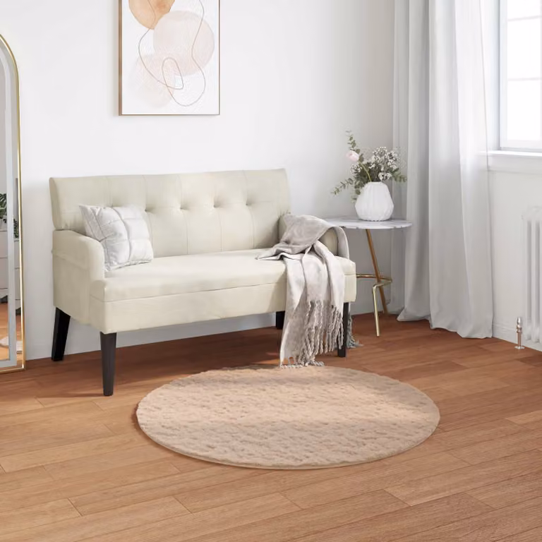 vidaXL Tappeto antiscivolo in ecopelliccia sintetica OLITE, colore Tortora, L: 120 cm x P: 120 cm