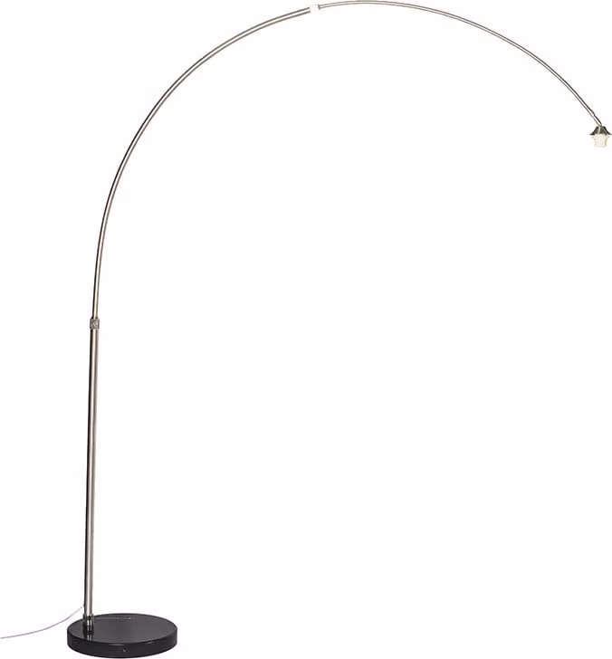 Lampada ad arco moderna in acciaio con base in marmo XXL