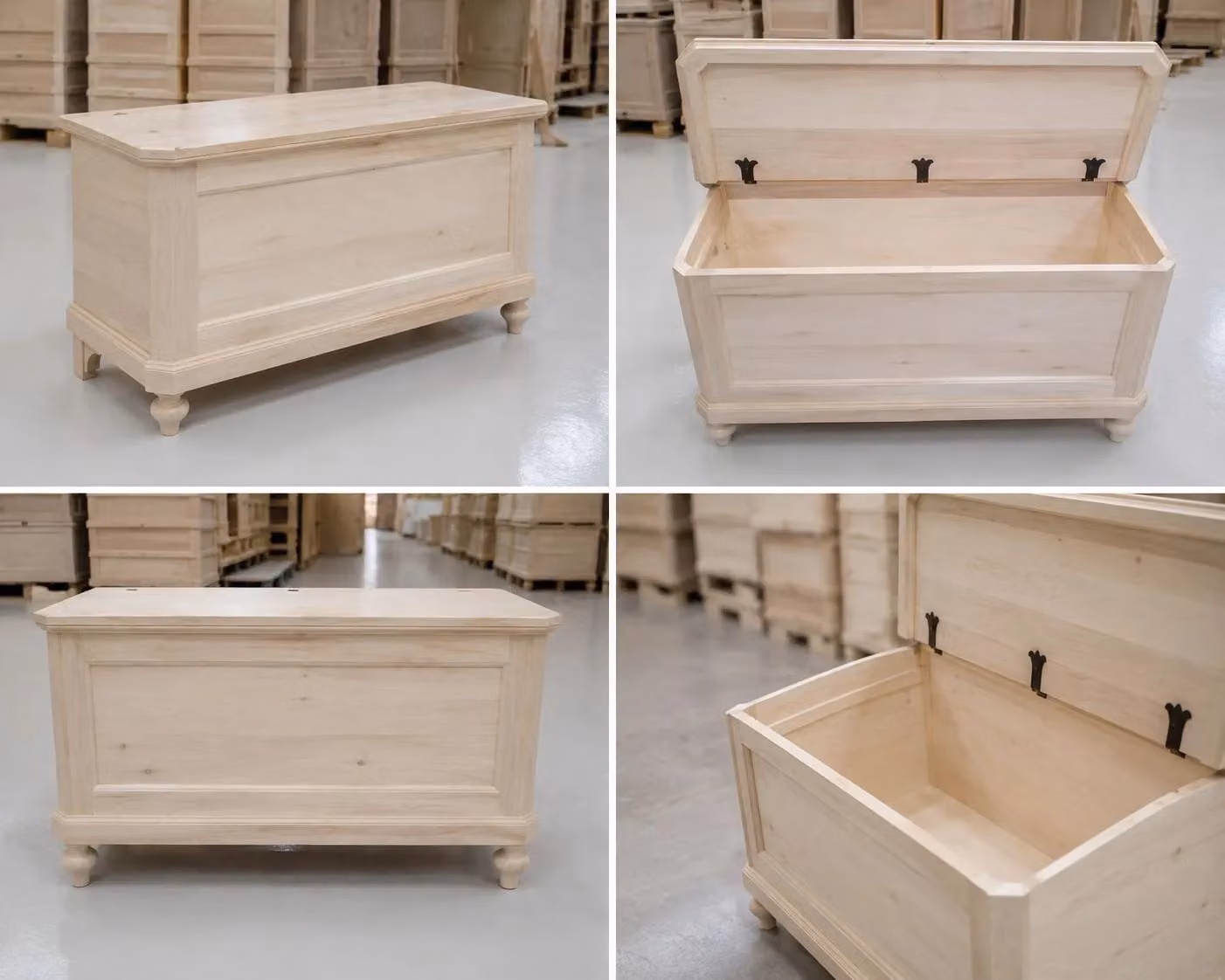Cassapanca in legno grezzo Mobili 2G L/P/H: 120 x 45 x 59 cm – 2