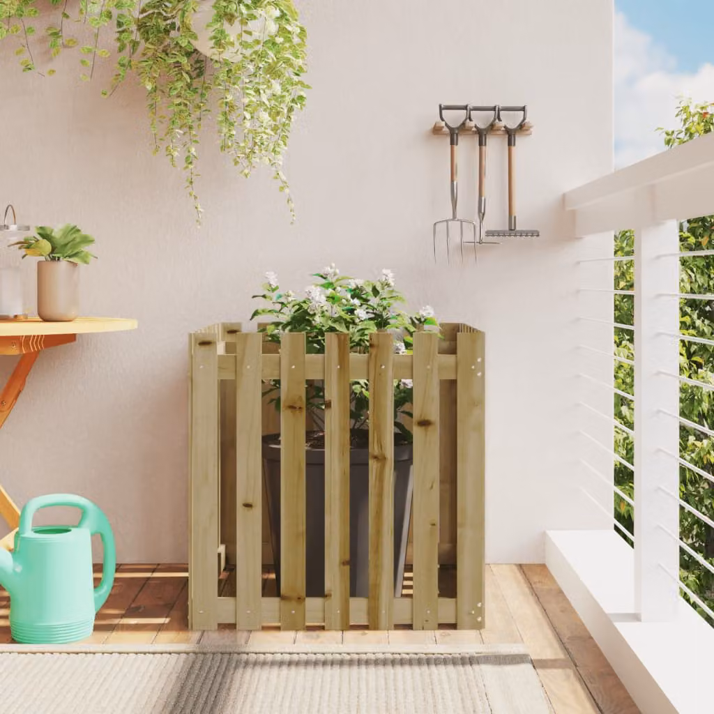 Fioriera da giardino a recinzione vidaXL in legno marrone L/P/H: 70 x 70 x 70 cm
