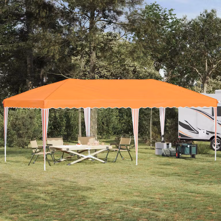 vidaXL Tenda per feste pop-up arancione L: 575 cm, P: 290 cm, H: 245 cm