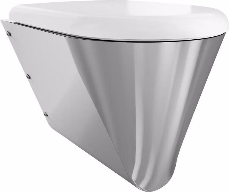 KWC AR T-WC, CAMPUS, acciaio inox, sospeso, 360x409x500 mm, sedile bianco