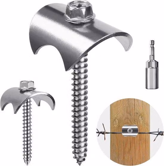Recinzioni per giardino: set di 50 pannelli in acciaio inossidabile 304 per recinzioni metalliche, viti riutilizzabili per recinzioni in filo metallico e tessuto, ideali per giardini e case