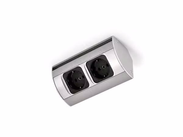 Naber, Prese doppie ad angolo, colore acciaio inox.