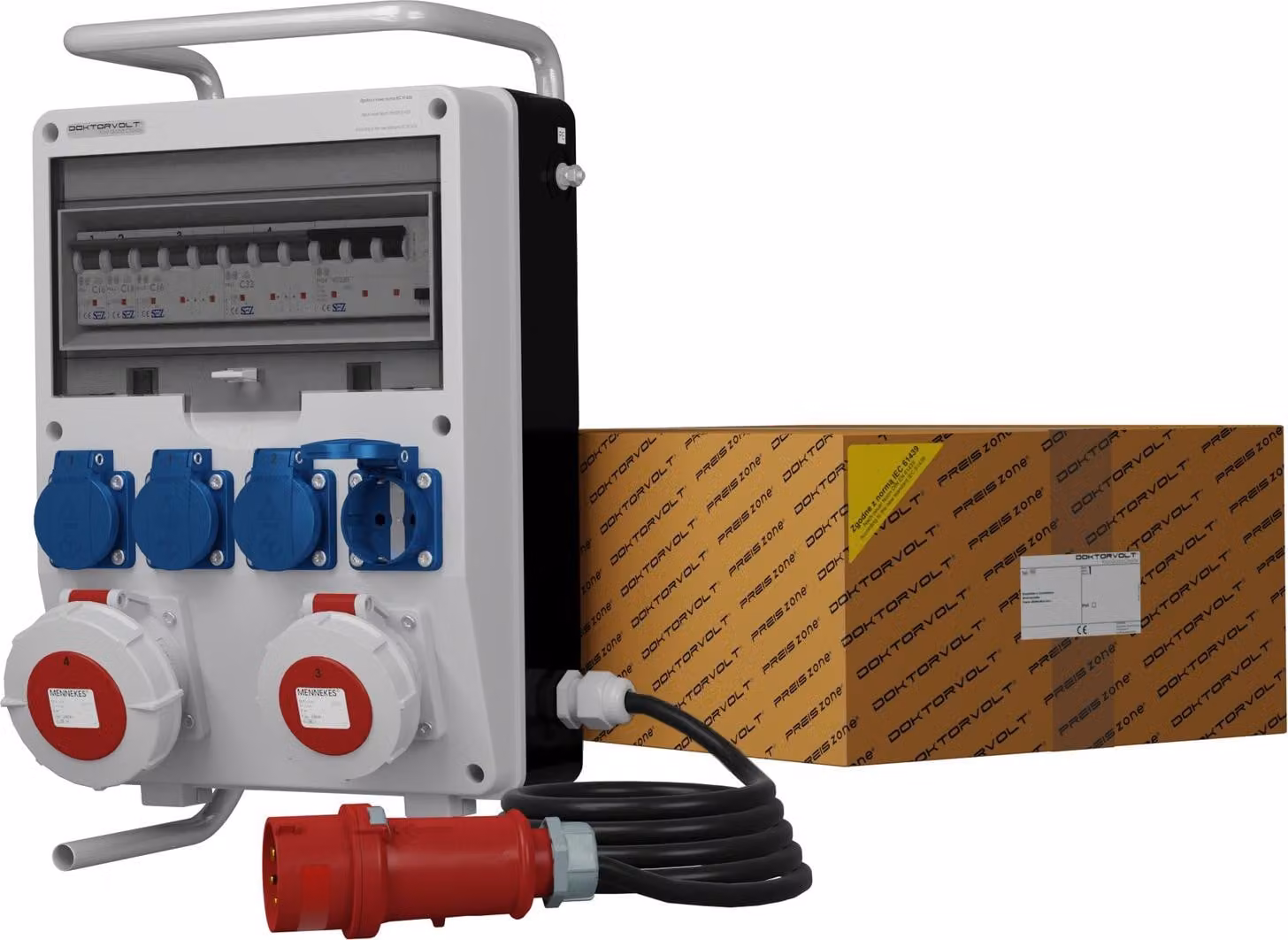 Distributore di potenza TD-S/FI 32A 16A 4x230V IP54 Cavo SKHU 5x4mm2 Doktorvolt® 0106