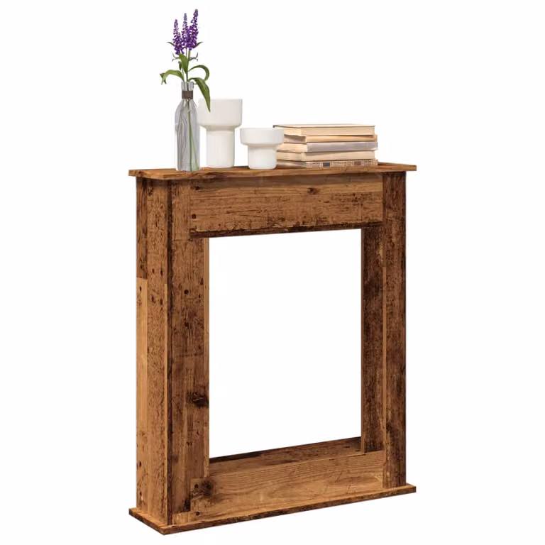 Cornice per Camino in Legno Antico Marrone vidaXL L: 75 cm, P: 20 cm, H: 87,5 cm