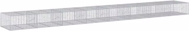Gabbione recinto a gabbia muro di contenimento con coperchio in ferro zincato argento L: 800 cm, P: 100 cm, H: 50 cm